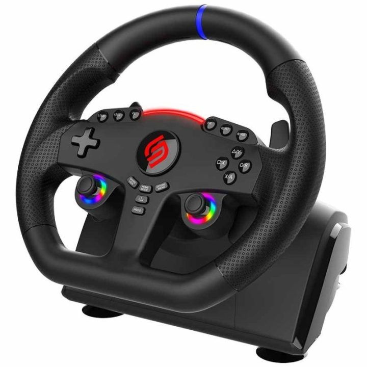 Žaidimų vairas su pedalu ir pavarų perjungimo mentelėmis Subsonic Superdrive 270 GT5, 27 cm
