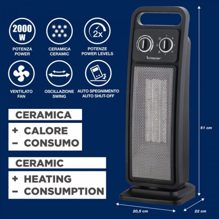 Keraminis bokštinis šildytuvas Beper P203TER002