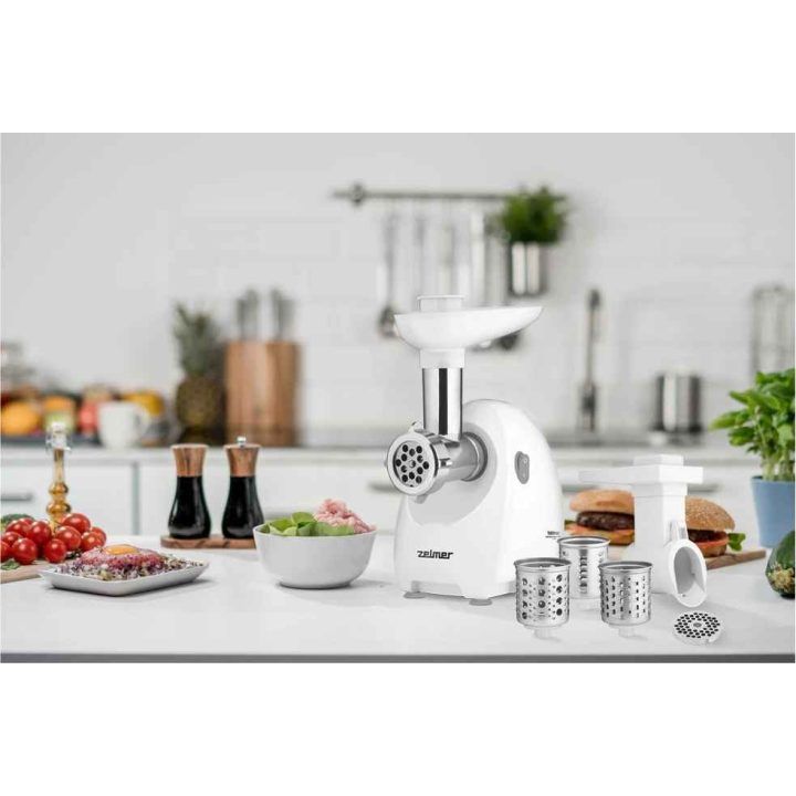 Mėsmalė Zelmer ZMM4045B, 1900 W, balta / plieno spalvos