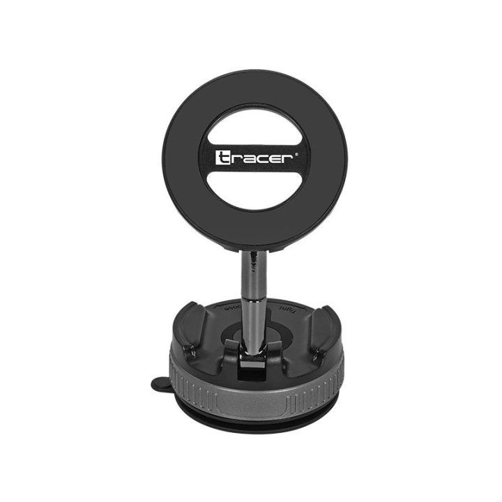 Automobilinis magnetinis telefono laikiklis Tracer UM 05 TWIST, juodos ir sidabro spalvos