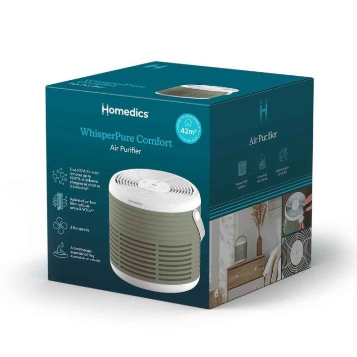 Oro valytuvas su 3 viename HEPA filtru Homedics Whisper Pure Comfort, iki 42 m²