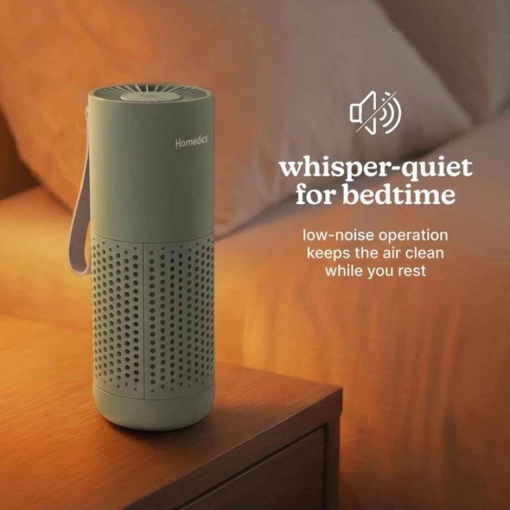 Mini oro valytuvas su HEPA tipo filtru Homedics WhisperPure, 18 × 7 cm