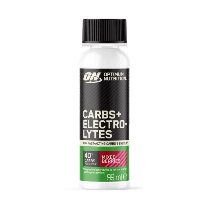 Skystas maisto papildas Optimum Nutrition Carbs + Electrolytes, 12 × 99 ml, miško uogų skonio