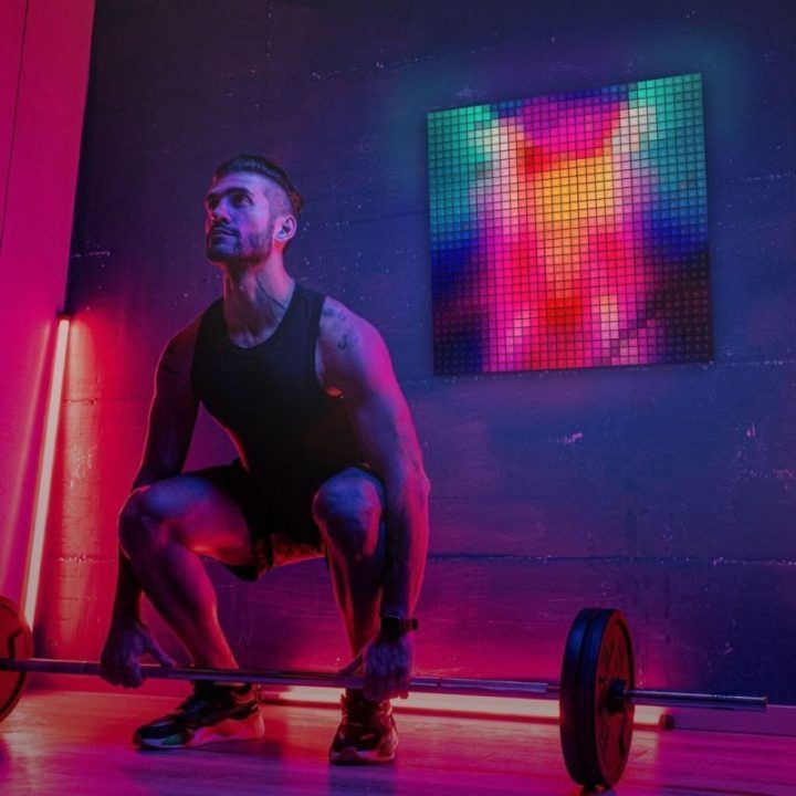 Išmaniųjų LED šviesos blokų rinkinys Twinkly Squares, 6 blokai, 384 RGB LED taškai