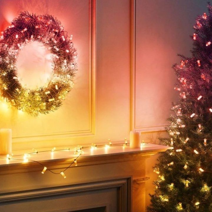 Kalėdinė girlianda su 200 žvakės formos RGB LED lempučių Twinkly Candies, 12 m, įvairiaspalvė