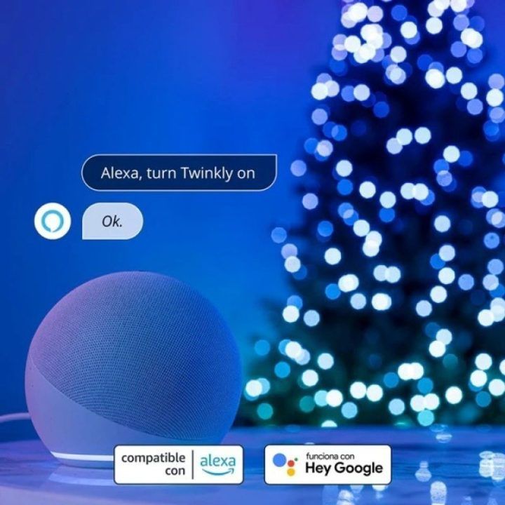 Kalėdinė girlianda su 200 žvakės formos RGB LED lempučių Twinkly Candies, 12 m, įvairiaspalvė