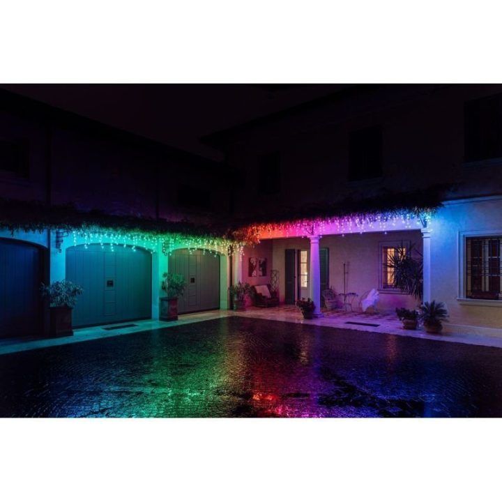 Išmanieji RGB LED varvekliai Twinkly, 190 LED, 5 × 0,7 m, įvairiaspalviai