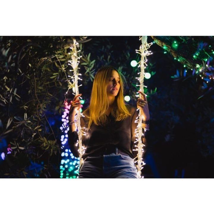 Išmanieji RGB LED varvekliai Twinkly, 190 LED, 5 × 0,7 m, įvairiaspalviai