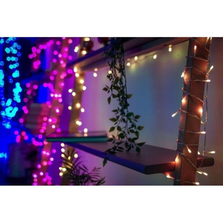 Išmanieji RGB LED varvekliai Twinkly, 190 LED, 5 × 0,7 m, įvairiaspalviai