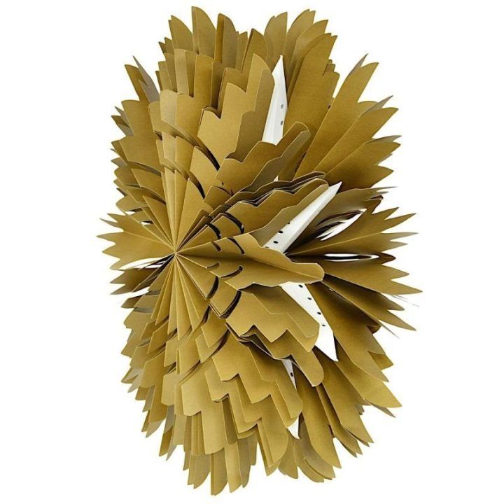 Kalėdinė popierinė dekoracija – kabanti snaigė MICA, 50 cm, ruda