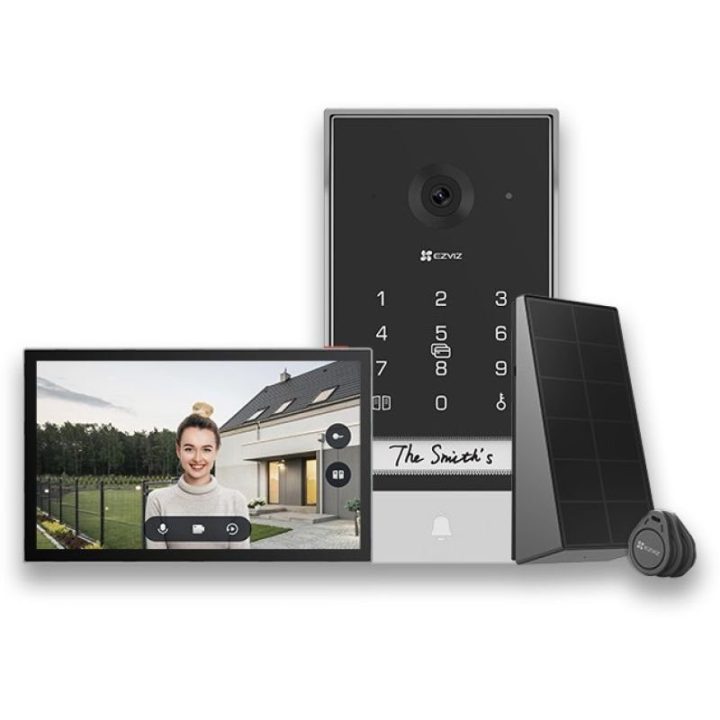 Vaizdo telefonspynė EZVIZ EP7 2K Wi-Fi, IP65, juoda ir sidabro spalvos
