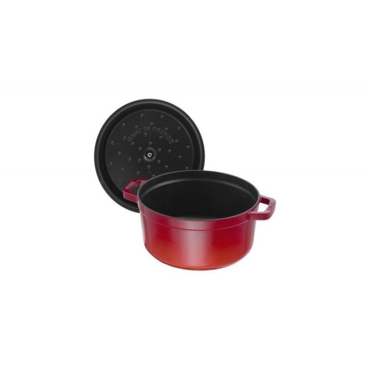 Apvalus ketaus puodas STAUB Cocotte, 22 cm, 2,6 l, vyšnios spalvos