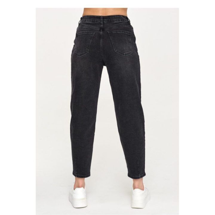 Juodos mom fit džinsinės kelnės Makadamia