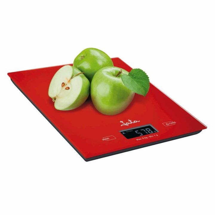 Elektroninės virtuvinės svarstyklės Jata 729/R, 5 kg, raudonos