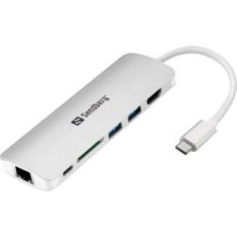 USB-C šakotuvas su HDMI ir RJ45 jungtimis Sandberg