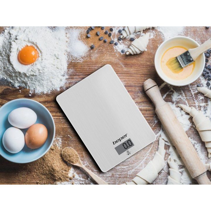 Skaitmeninės virtuvinės svarstyklės su taros funkcija Beper, 1 g–5 kg