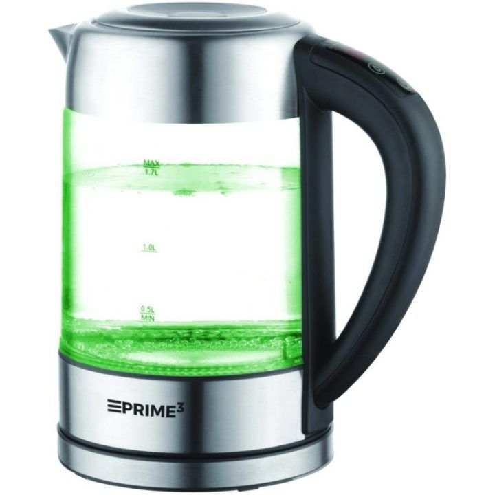Stiklinis elektrinis virdulys Prime3 SEK81, 1,7 l, 2200 W