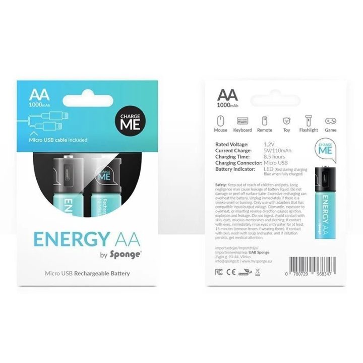 Įkraunamas AAA akumuliatorius Sponge Energy, 450 mAh