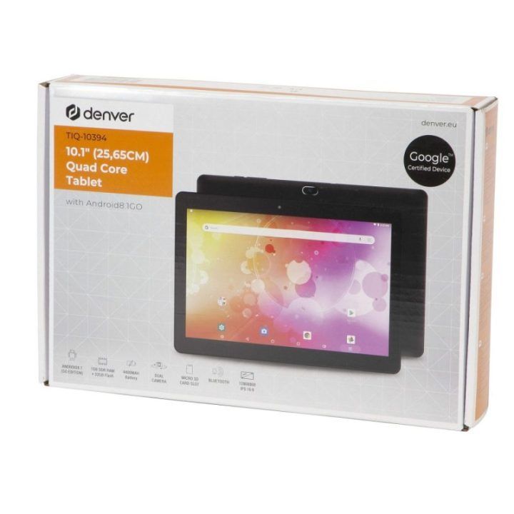 Wi-Fi planšetinis kompiuteris Denver TIQ-10394, 10,1 colio, 32 GB, juodas