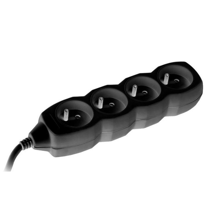 Maitinimo ilgintuvas su 4 lizdais Tracer PowerCord, 3 m, juodas