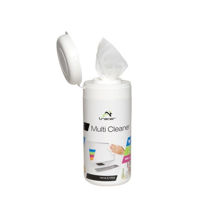 Drėgnosios klaviatūrų valymo šluostės Tracer Multi Cleaner, 100 vnt., baltos