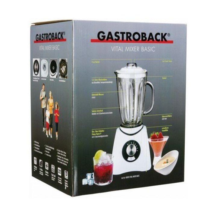 Pavadinimas: Stalinis trintuvas Gastroback Vital Mixer Basic, 600 W, 1,5 l, baltas