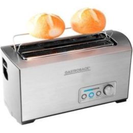 Dviejų riekelių skrudintuvas su sumuštinių stovu Gastroback Design Toaster Pro 4S, 1500 W, juodas ir sidabro spalvos