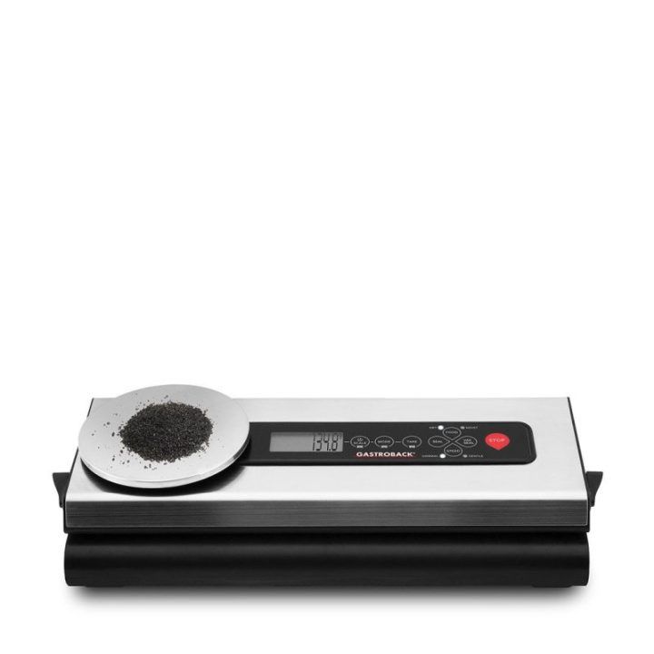 Vakuumatorius su svarstyklėmis Gastroback Design Advanced Scale, 110 W, juodos ir sidabro spalvos