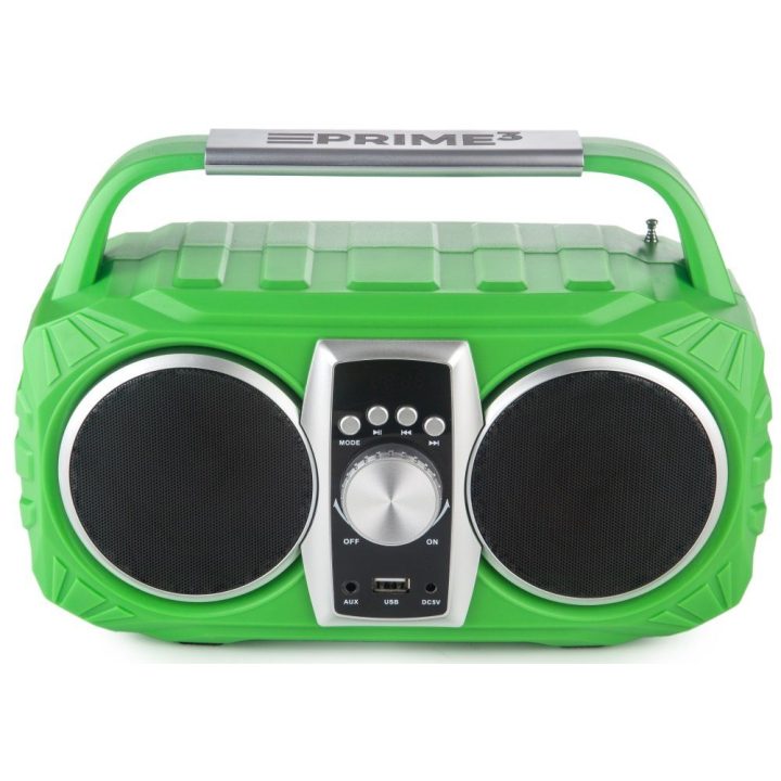 Nešiojamasis radijas su Bluetooth ir USB Prime3 APR71GR Neon, 10 W