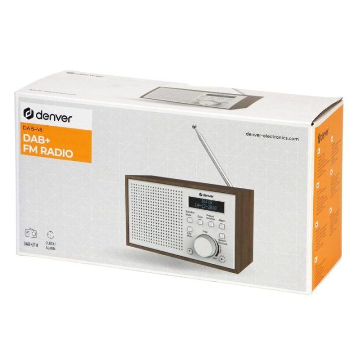 Skaitmeninis radijas su DAB+ ir FM Denver DAB-46W, baltas