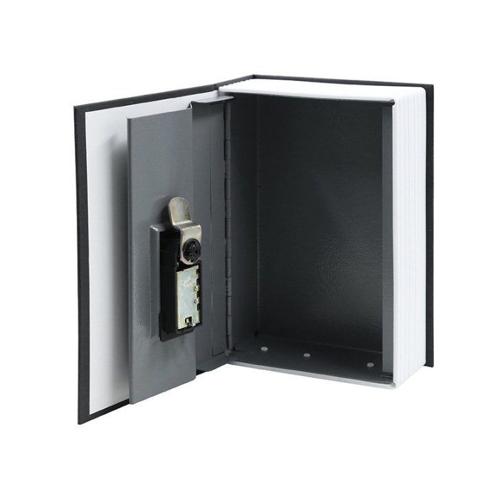 Knygos formos taupyklė su 3 skaitmenų kodine spyna Tracer BookSafe Pro, juoda su balta