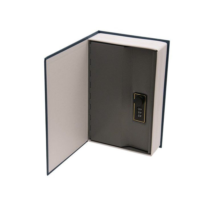 Knygos formos taupyklė su 3 skaitmenų kodine spyna Tracer BookSafe Pro, juoda su balta