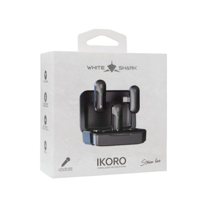 Belaidis prisegamas mikrofonas White Shark IKORO DSM-05, juodos ir pilkos spalvos