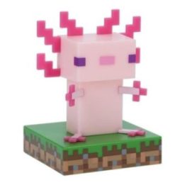 Dekoratyvinis šviestuvas su Minecraft aksolotlio motyvu Paladone, 11 cm, rožinis