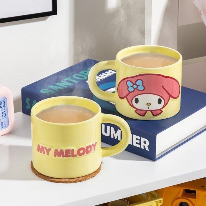 Puodelis su My Melody personažu Paladone, 400 ml, pastelinės geltonos spalvos