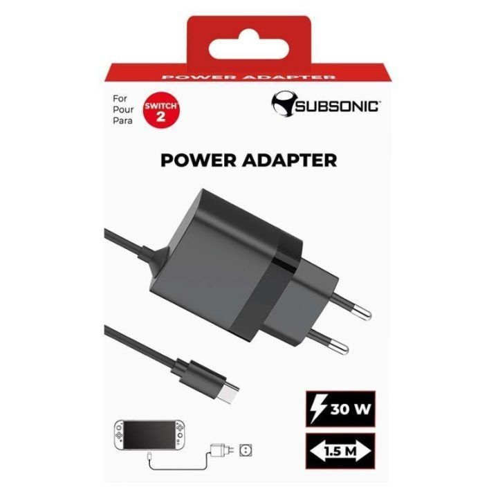 Įkroviklis Nintendo Switch 2 Subsonic, 30 W, 1,5 m