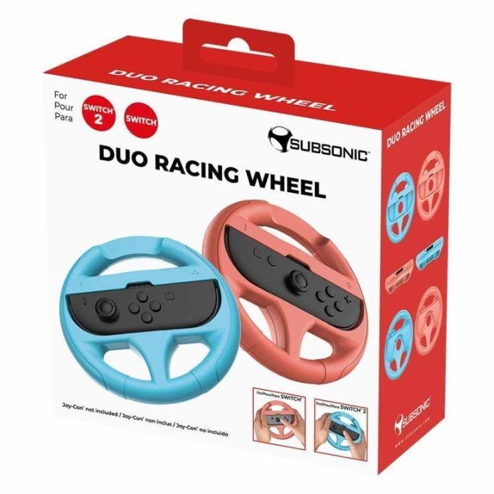 Žaidimų vairų komplektas Nintendo Switch ir Switch 2 Joy-Con valdikliams Subsonic Duo Racing Wheel, 2 vnt