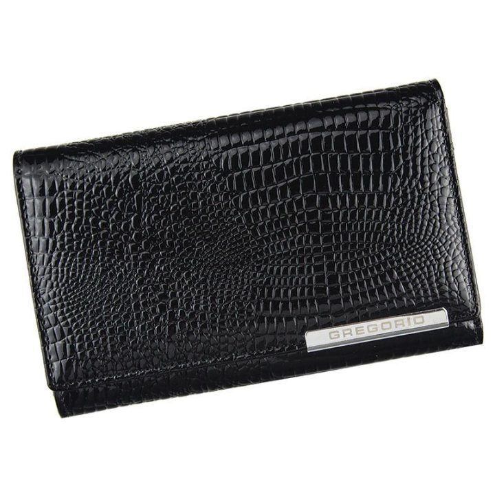 Moteriška lakuotos natūralios odos piniginė, 15 × 9,5 × 3,3 cm