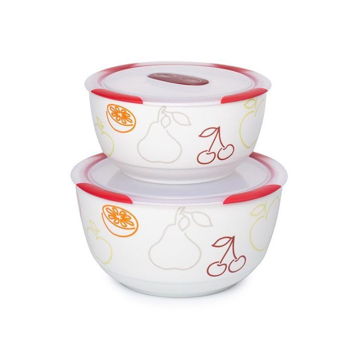 Keraminių dubenų rinkinys Oursson BS4781RC/DC, 3 l, 2 vnt., tamsiai vyšninės spalvos