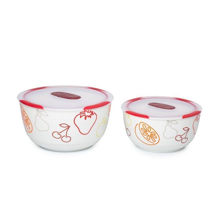 Keraminių dubenų rinkinys Oursson BS4781RC/DC, 3 l, 2 vnt., tamsiai vyšninės spalvos