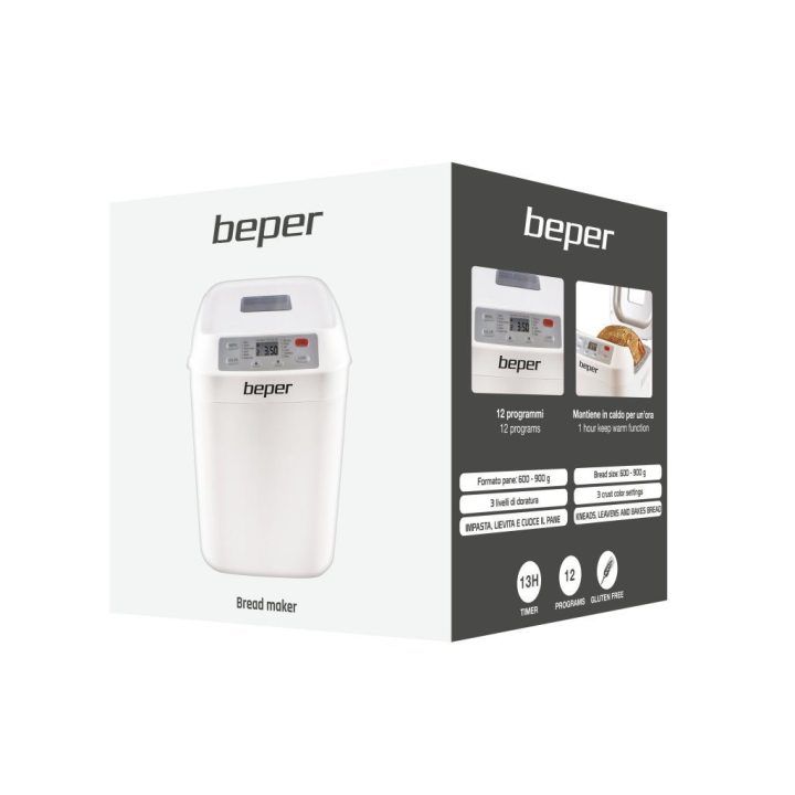 Duonkepė su 12 kepimo programų Beper BC.130, 900 g, 550 W