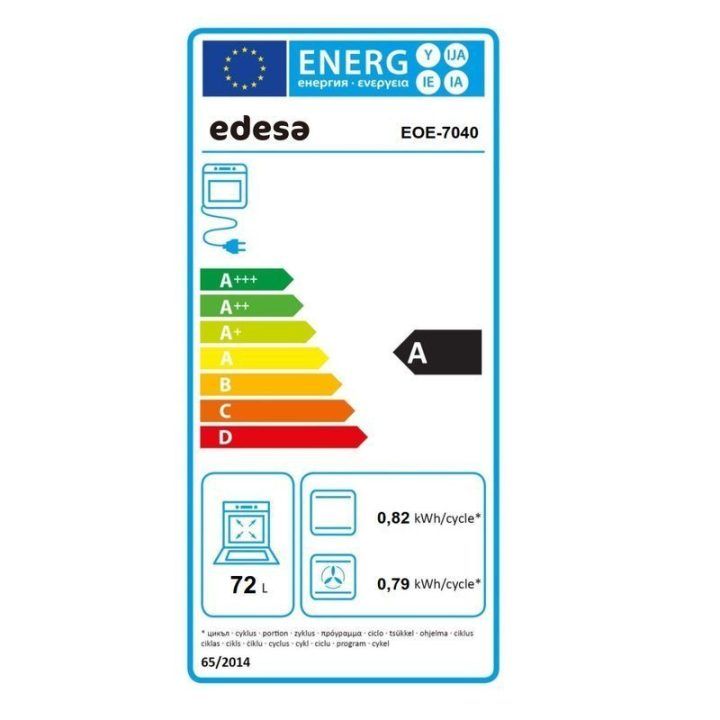 Elektrinė orkaitė su konvekcija Edesa EOE-7040 BK, 70 l, juoda