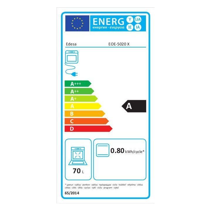 Elektrinė orkaitė Edesa EOE-5020 X, 70 l, nerūdijančiojo plieno