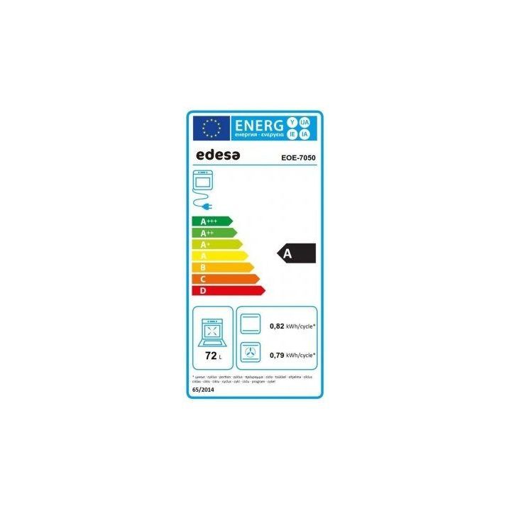 Elektrinė orkaitė Edesa EOE-7050 BK, 70 l, juoda ir nerūdijančiojo plieno spalvos