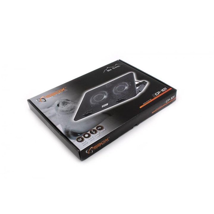 Nešiojamojo kompiuterio aušinimo stovas Sbox CP-101, iki 15,6 colio, juodas