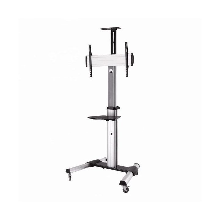 Mobilus grindinis televizoriaus stovas Sbox FS-446, 37–70 colių, 50 kg, sidabro ir juodos spalvos