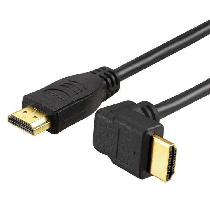HDMI kabelis su 90° kampine jungtimi Sbox HDMI-90-15/R, 1,5 m, juodas