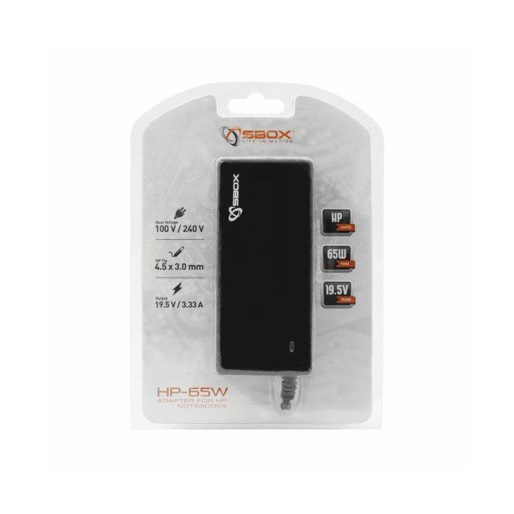 Nešiojamojo kompiuterio maitinimo adapteris Sbox HP-65W, 65 W