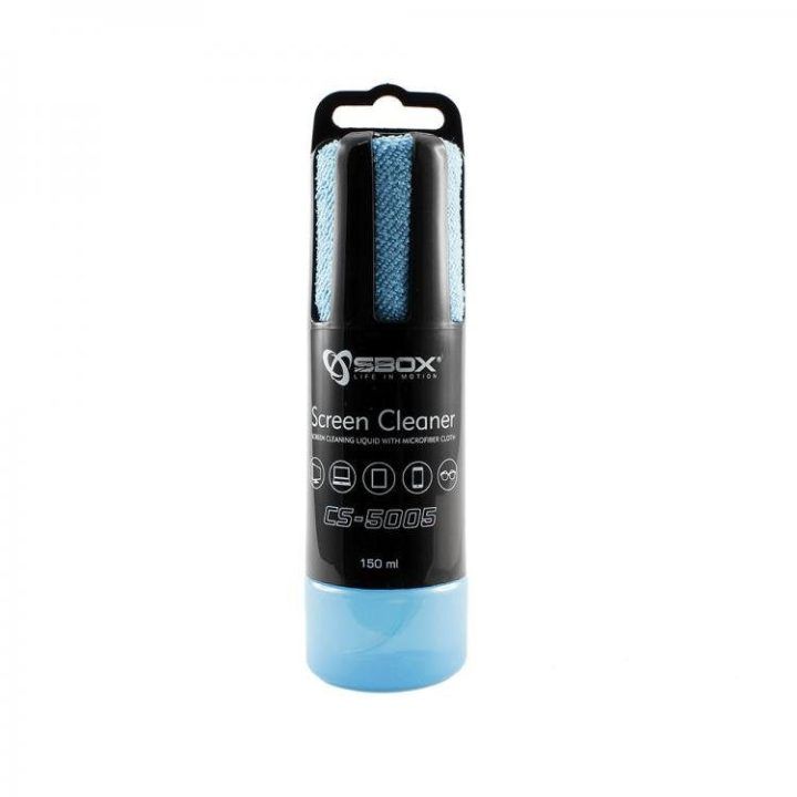 Ekranų valymo rinkinys Sbox CS-5005B, 150 ml, mėlynas