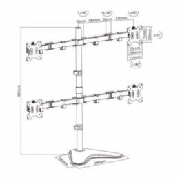 Stovas keturiems monitoriams Sbox LCD-F048, 13–32 colių, juodas